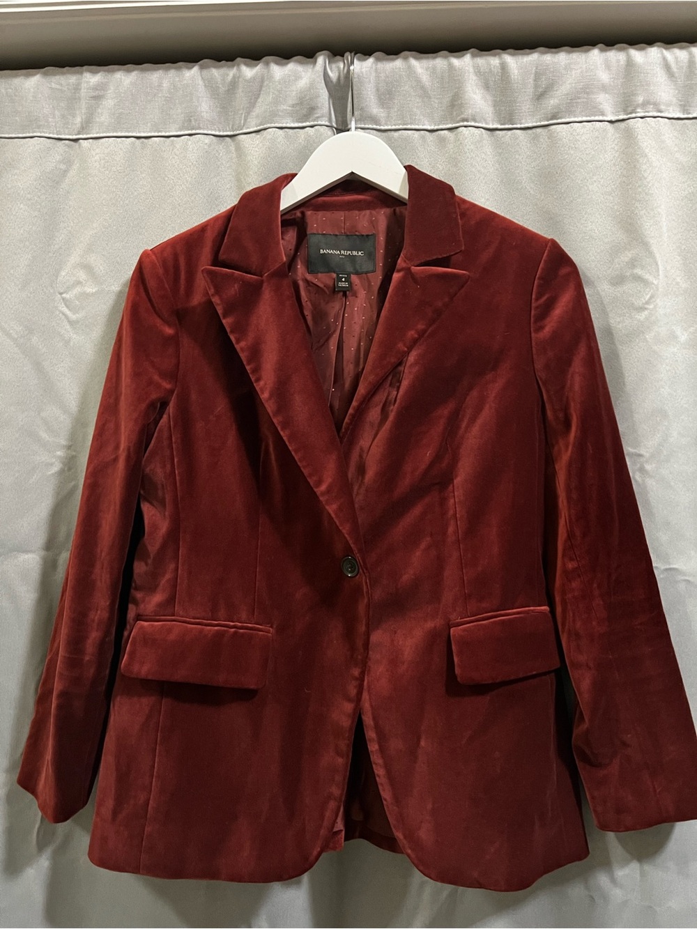 Banana Republic Women's Velvet Blazer - Rust Red